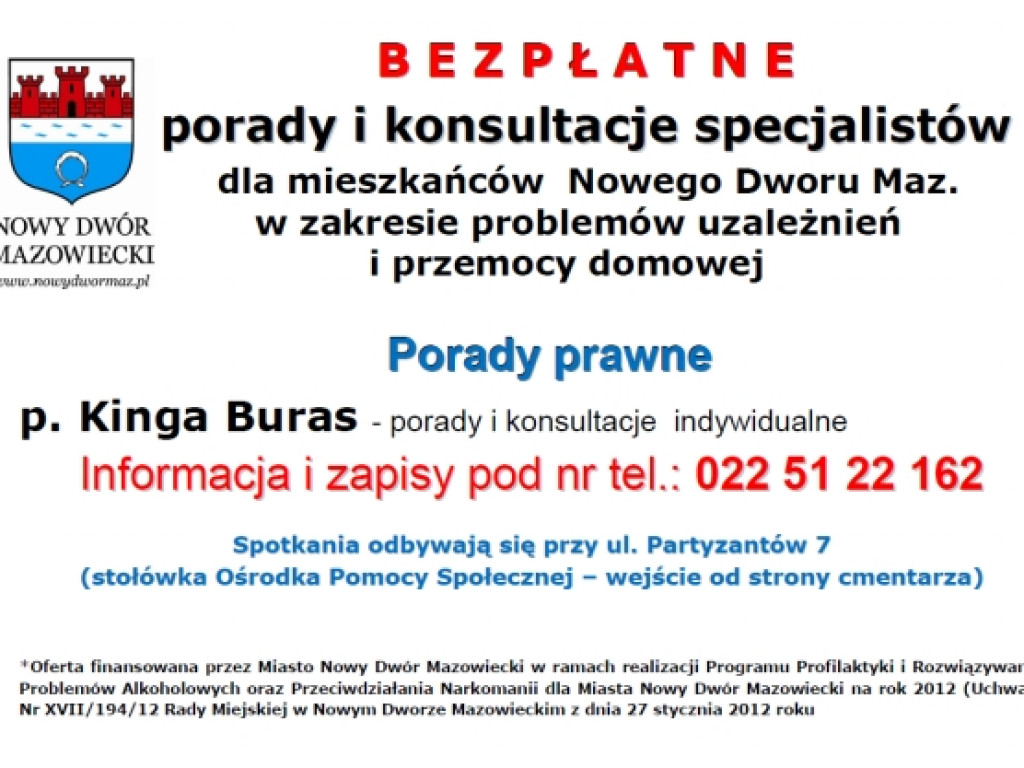 Bezpłatne porady prawne w Nowym Dworze