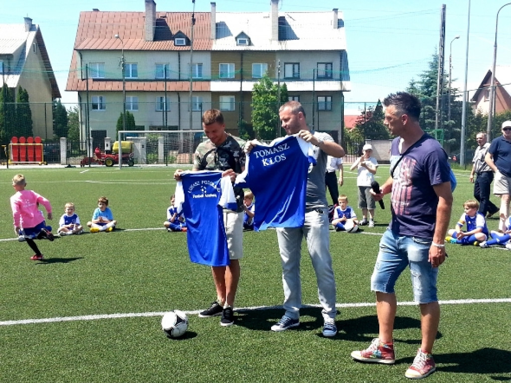 Łukasz Podolski i Tomasz Kłos odwiedzili Football Academy w Płońsku