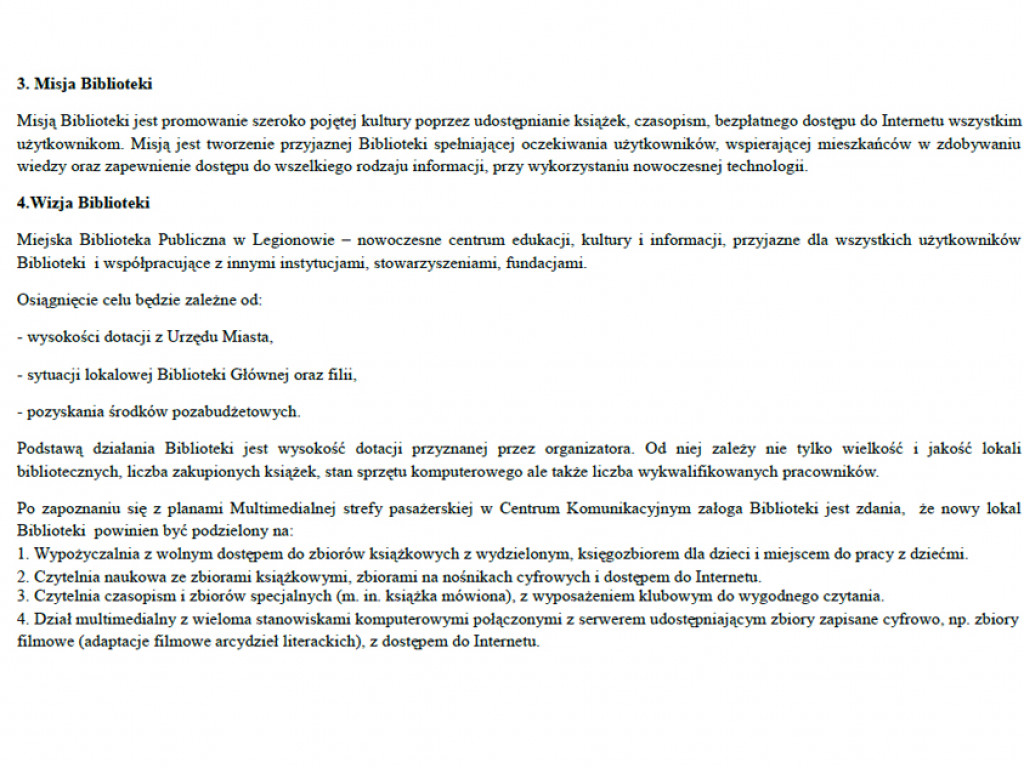 Legionowo: Zespół ds. biblioteki - reaktywacja