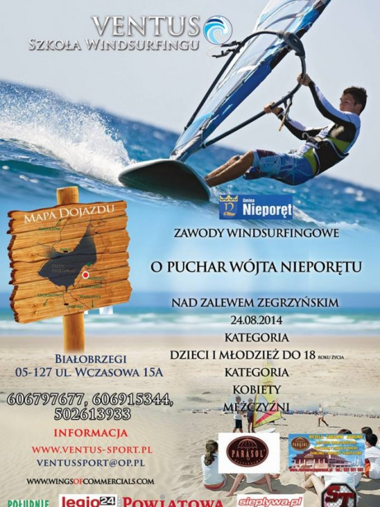 Zawody windsurfingowe na Zalewie Zegrzyńskim