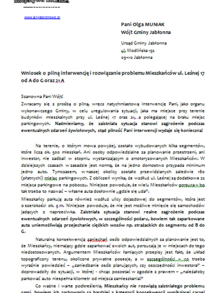 Jabłonna: Parkingowy koszmar z ulicy Leśnej