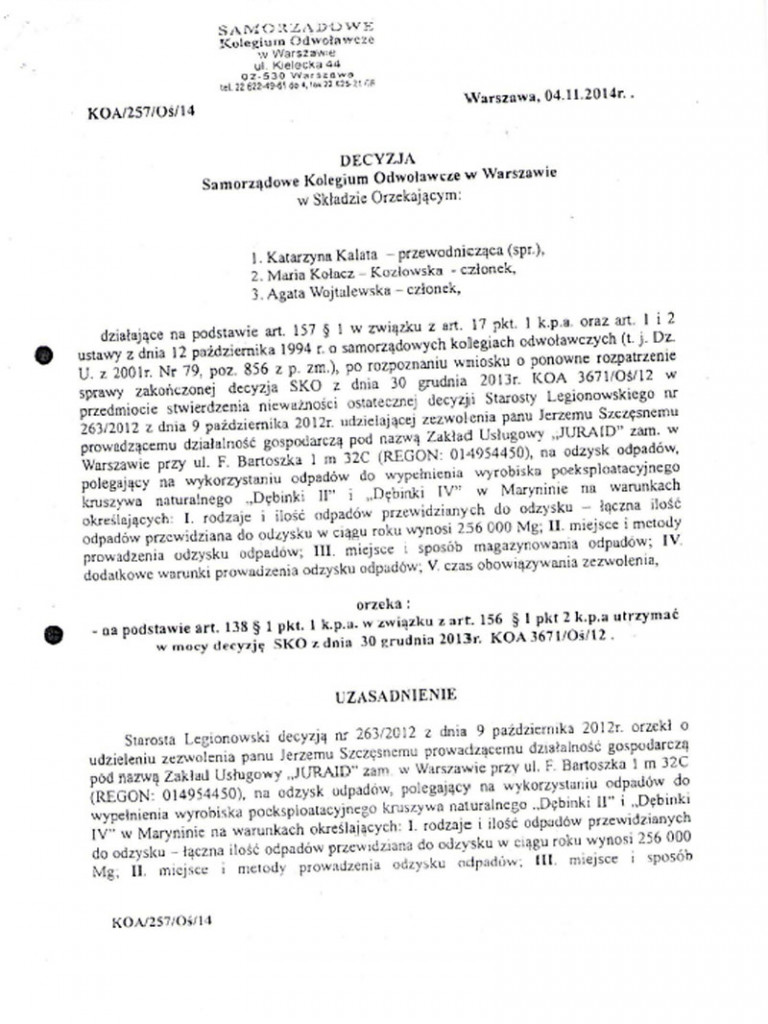 Serock: Popioły z elektrociepłowni trafiają do Marynina