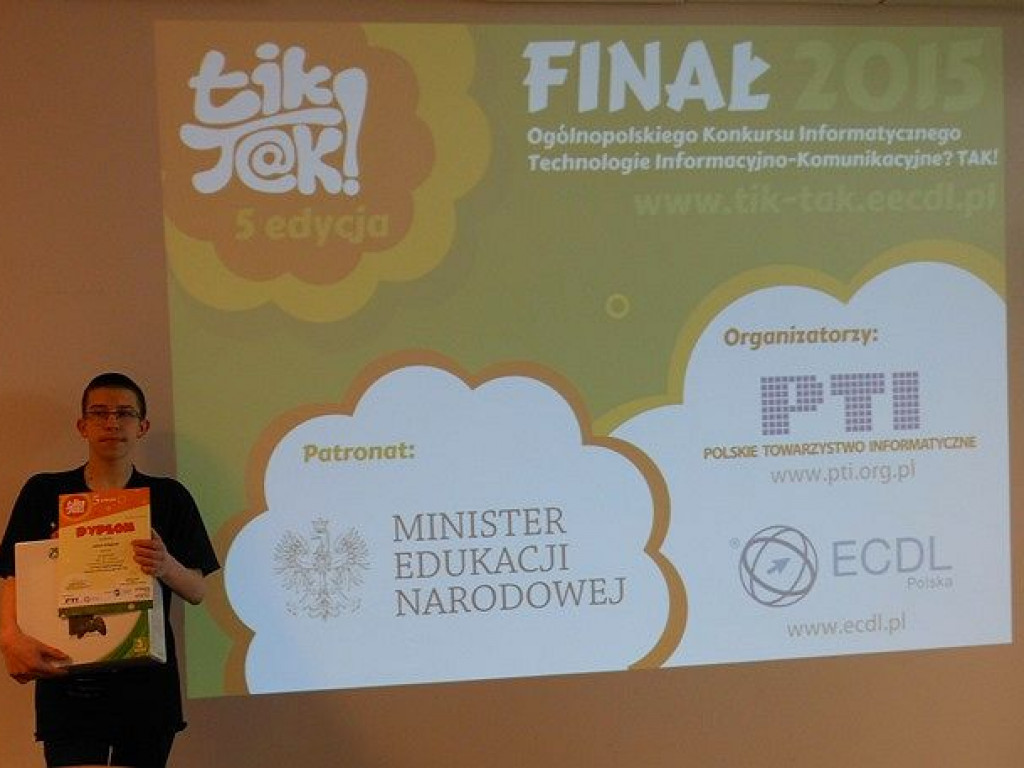 Wielki sukces informatyczny ucznia Gimnazjum nr 4 im. Aleksandra Kamińskiego