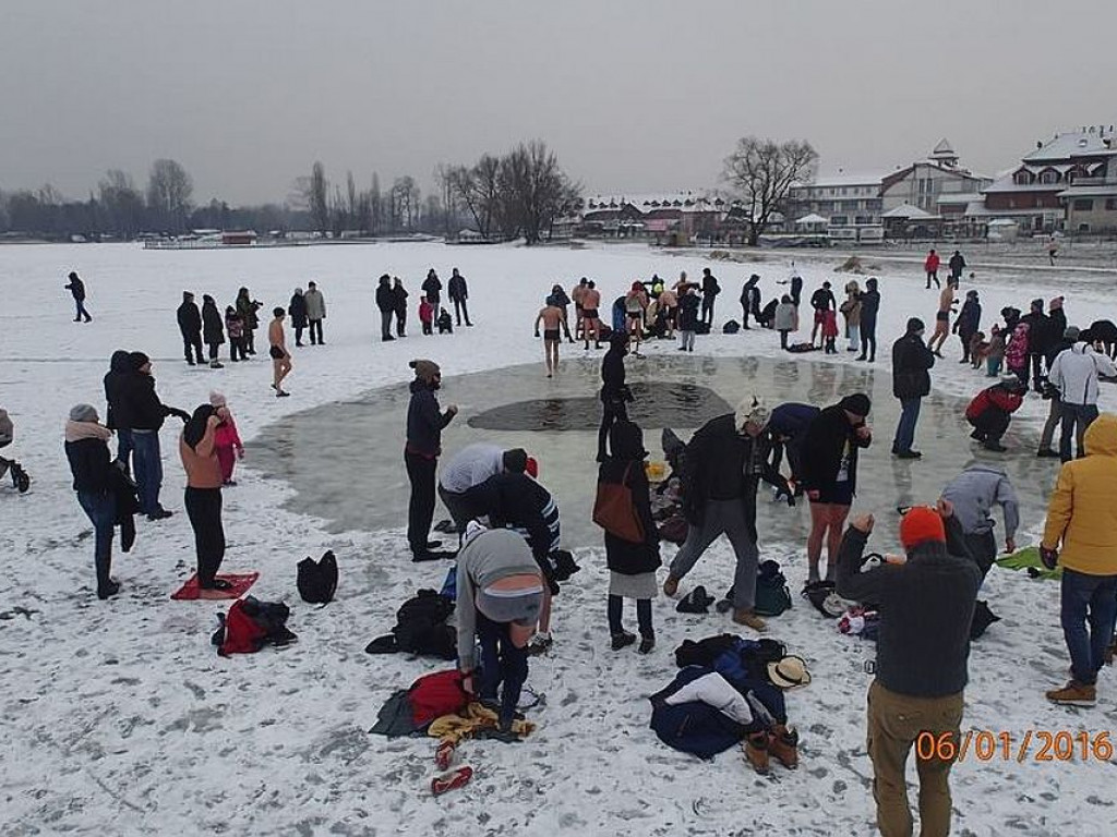 Kąpiel morsów w Zalewie Zegrzyńskim. Nietypowy przerębel w kształcie... serca