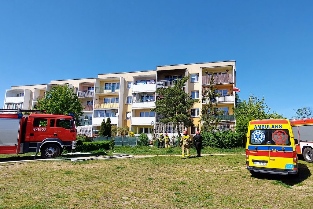Pożar mieszkania przy ul. Husarskiej w Legionowie