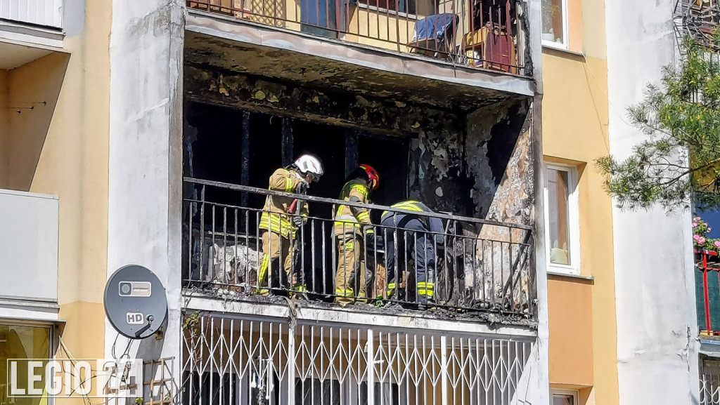 Pożar mieszkania przy ul. Husarskiej w Legionowie