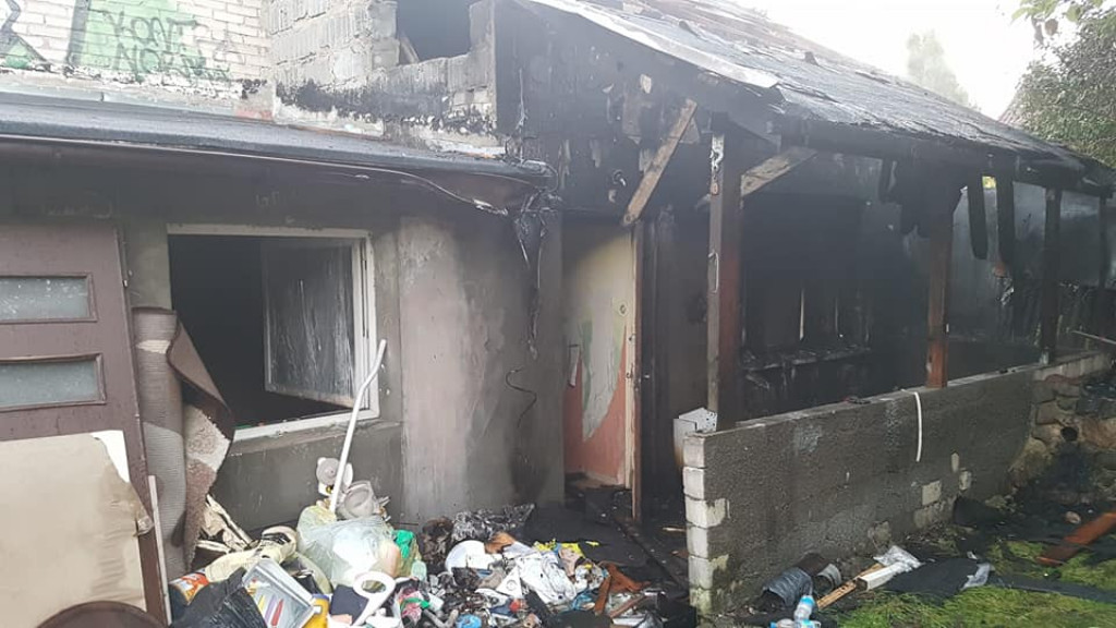 Pożar na Grudziach. Płonął pustostan