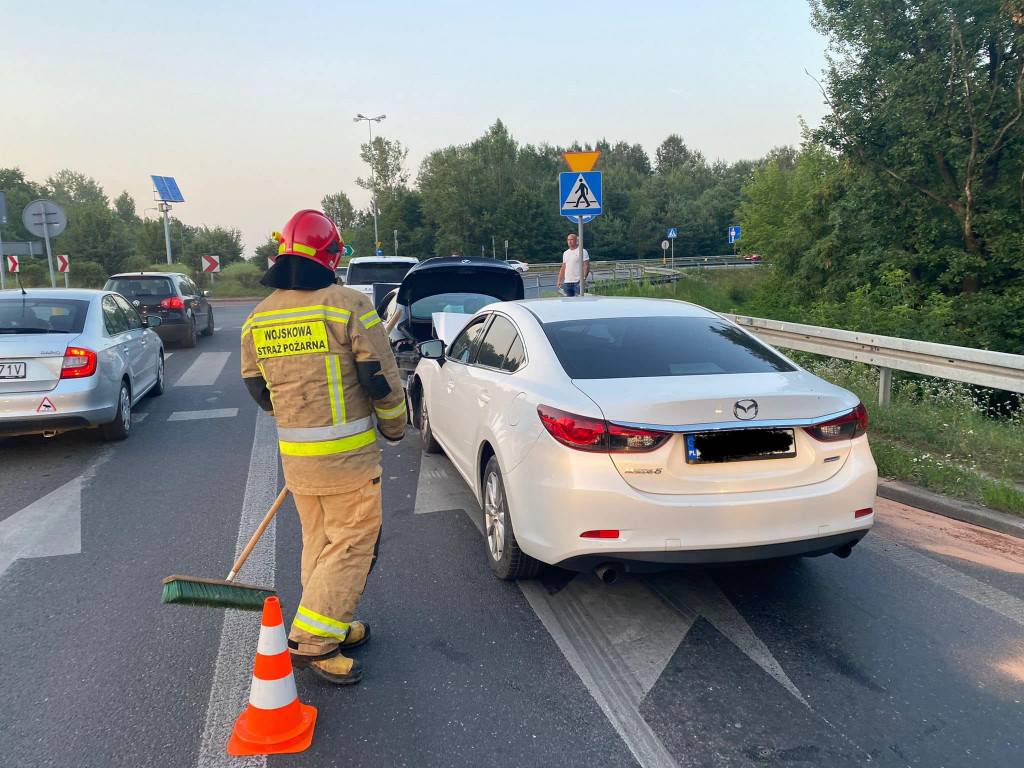 Kolizja przed rondem w Zegrzu Południowym