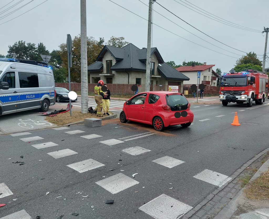 Legionowo: Kolizja toyoty i audi na Jagiellońskiej