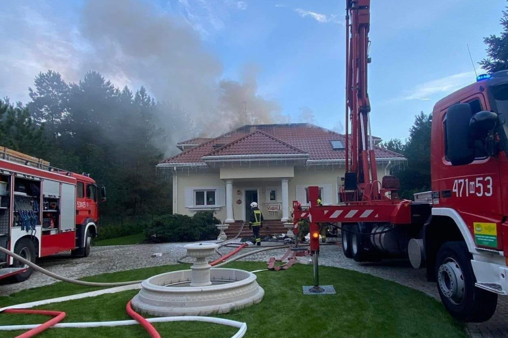 Pożar domu jednorodzinnego  w Trzcianach