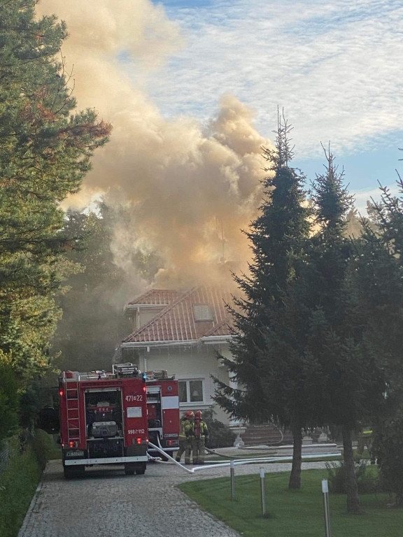Pożar domu jednorodzinnego  w Trzcianach