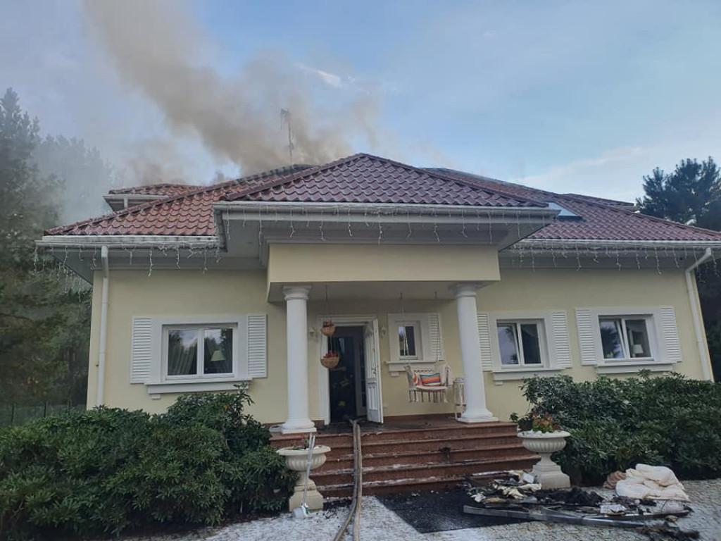 Pożar domu jednorodzinnego  w Trzcianach