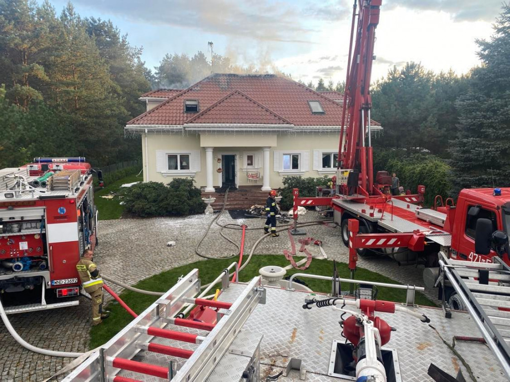 Pożar domu jednorodzinnego  w Trzcianach