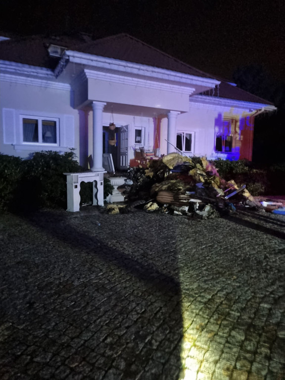 Pożar domu jednorodzinnego  w Trzcianach