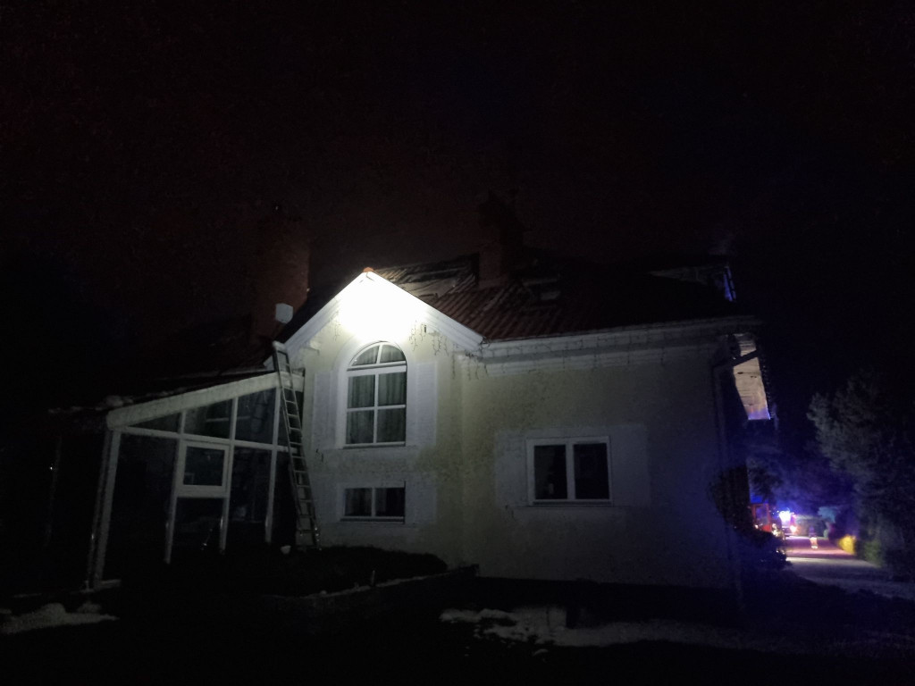 Pożar domu jednorodzinnego  w Trzcianach