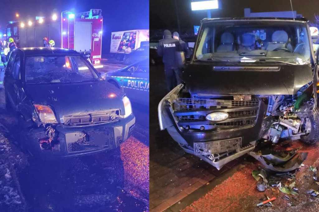 Zderzenie dwóch fordów w Jabłonnie