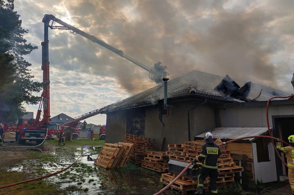 Pożar stolarni pod Nasielskiem