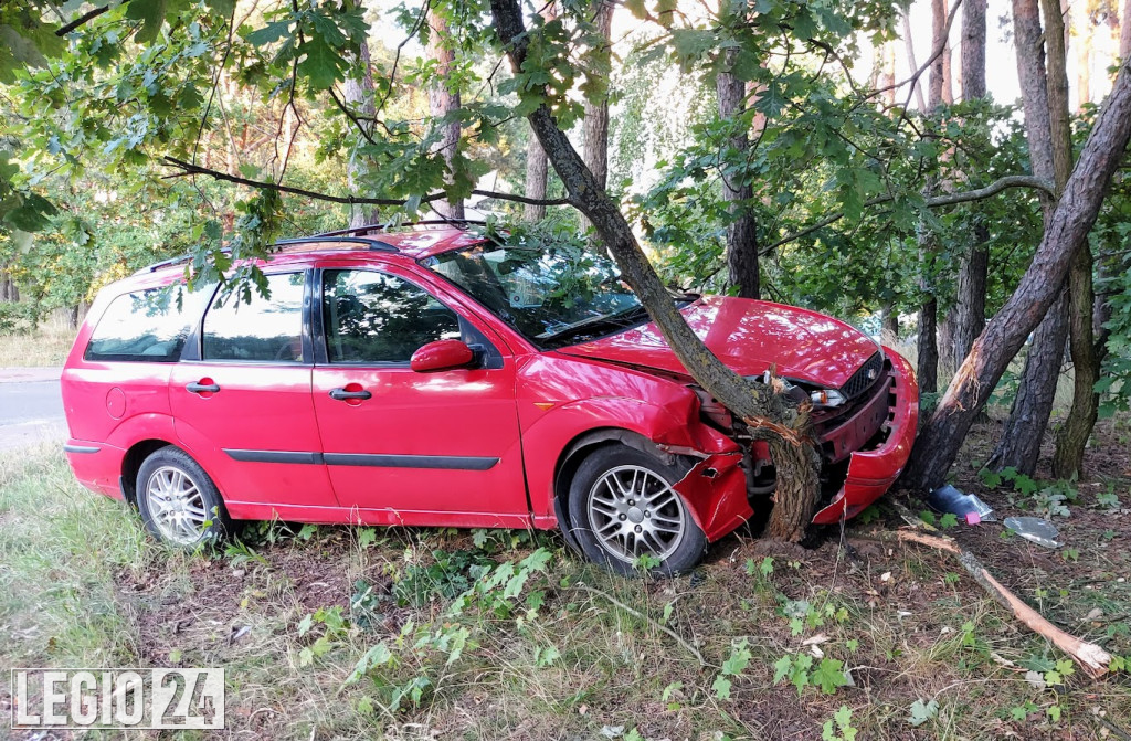 Na ul. Krasińskiego ford uderzył w drzewo