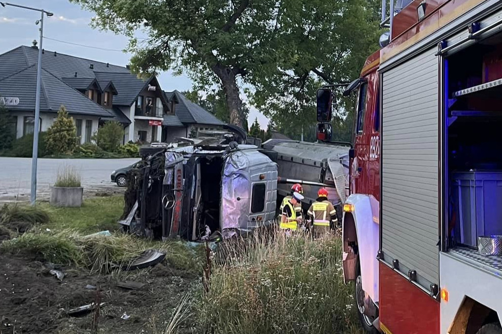 Groźny wypadek w Ludwinowie Zegrzyńskim