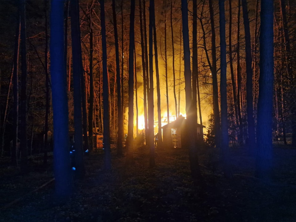 Pożar domu w Skubiance