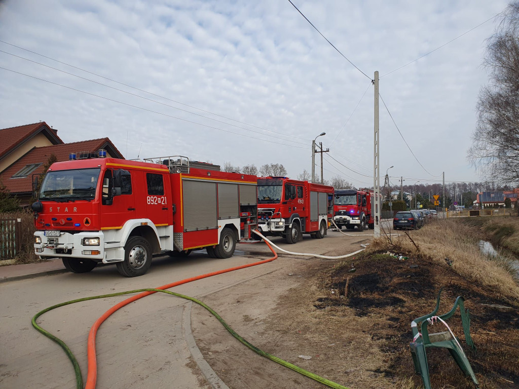 Pożar forda w Ryni. Auto spłonęło doszczętnie