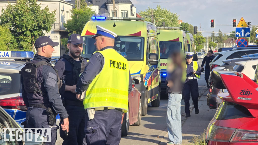 Zderzenie motocykla i osobówki na Jagiellońskiej