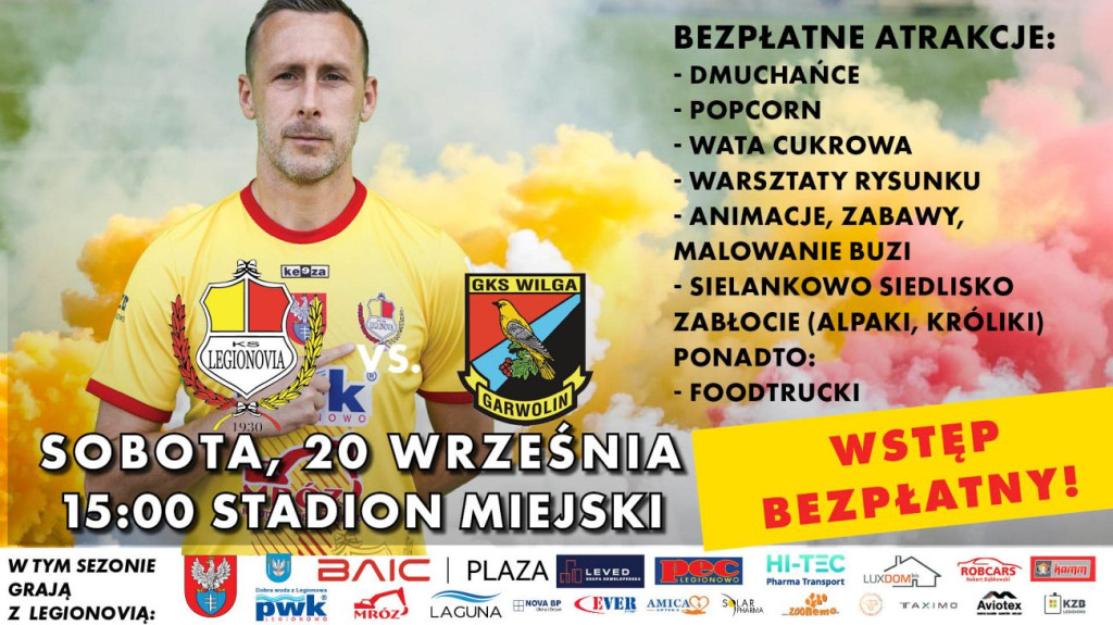 Legionovia zagra z Wilgą Garwolin