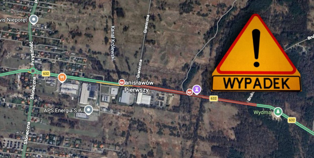 Śmiertelny wypadek na DW632 w Stanisławowie Pierwszym