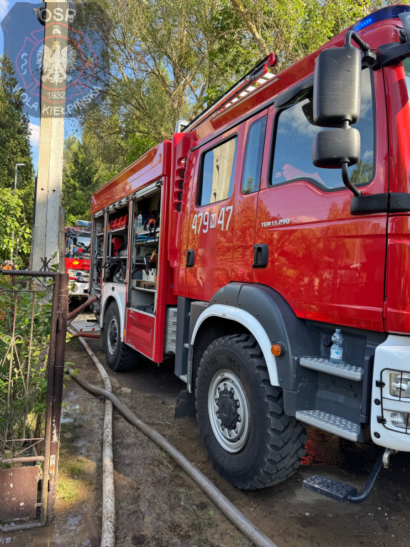 Pożar domku w Jachrance. Dwie osoby zostały poparzone