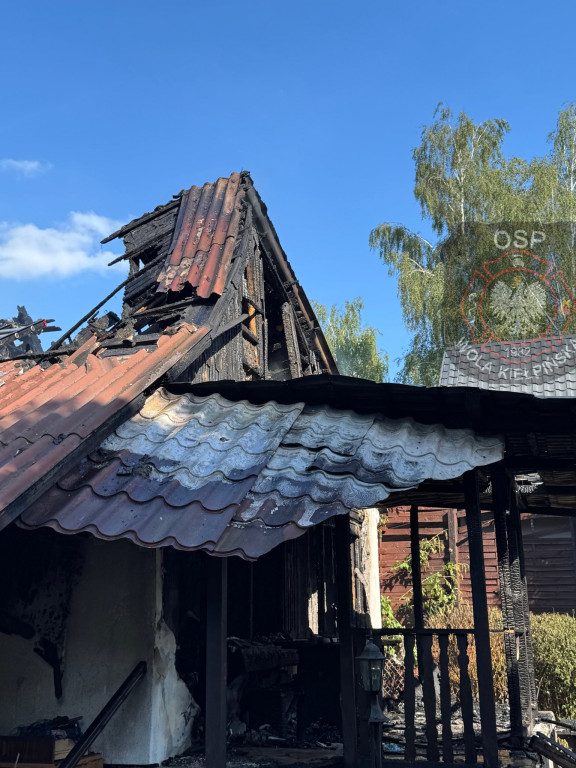 Pożar domku w Jachrance. Dwie osoby zostały poparzone