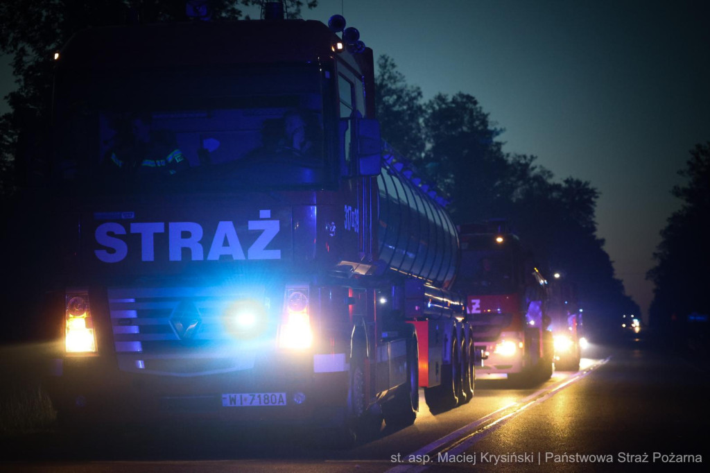 Nasi strażacy wysłani do pożaru w powiecie wołomińskim
