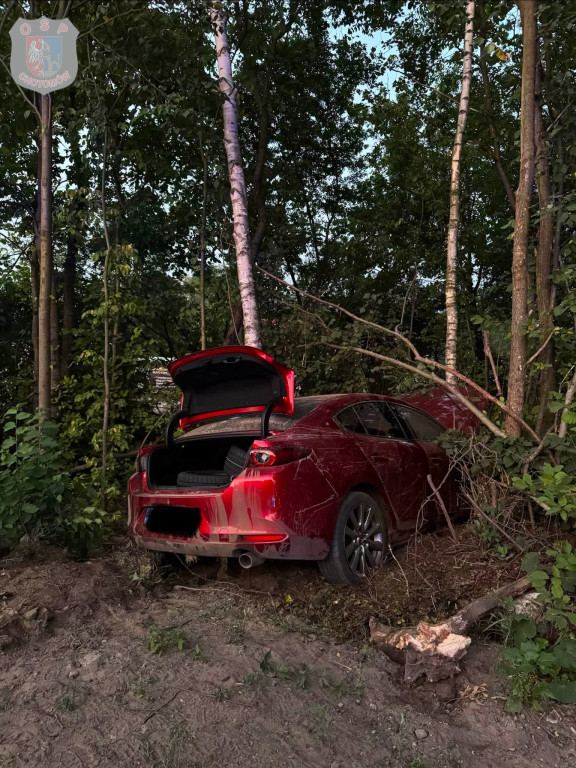 Chotomów: Mazda rozbiła się o drzewo. W środku było pięć osób