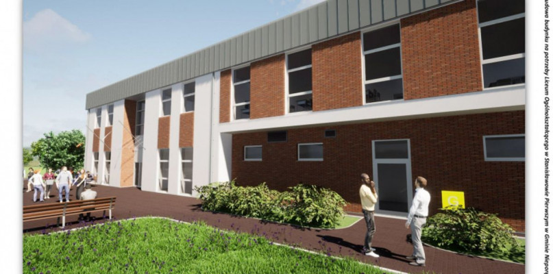 Projekt budynku liceum w Stanisławowie Pierwszym. Fot. UG Nieporęt