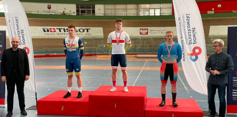 Konrad Burawski Mistrzem Polski 2022 w kolarstwie torowym. Fot. UG Wieliszew