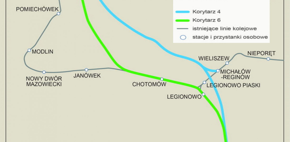 Wybrano dwa warianty nowej linii kolejowej do Nasielska. Będą kolejne...