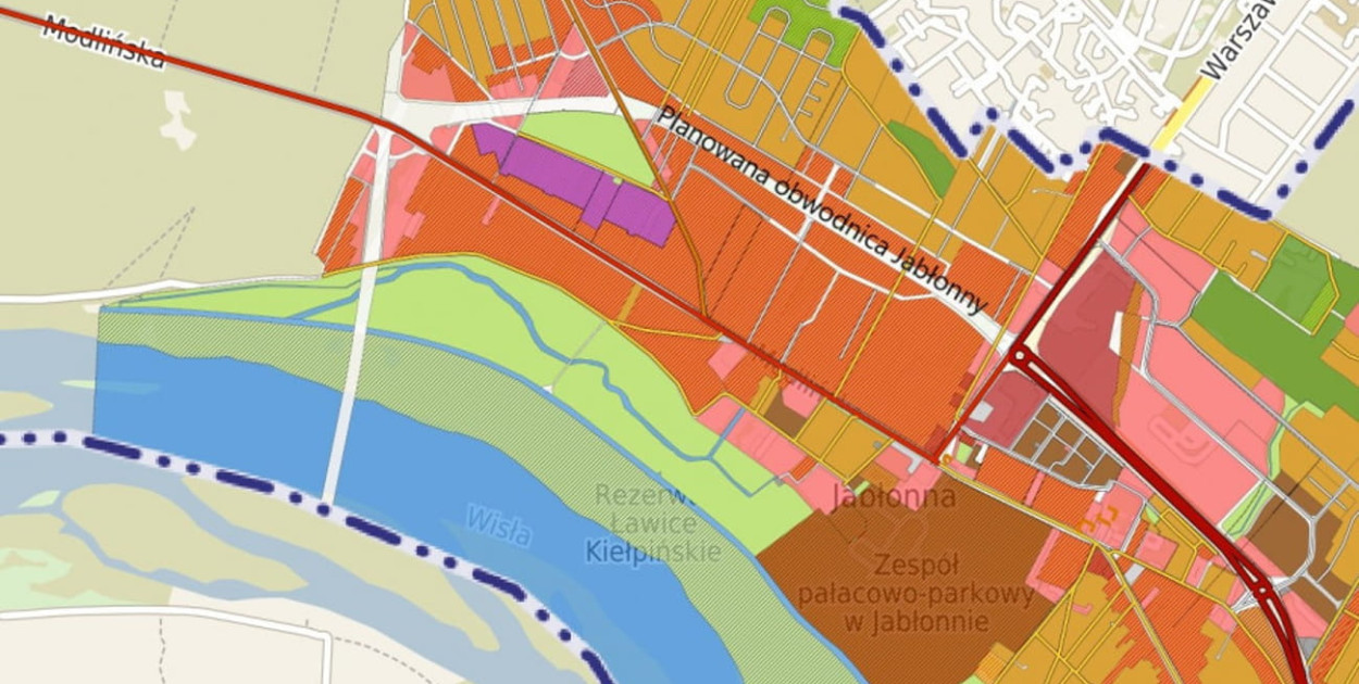 Przebieg planowanej drogi, fot. Starostwo Powiatowe w Legionowie