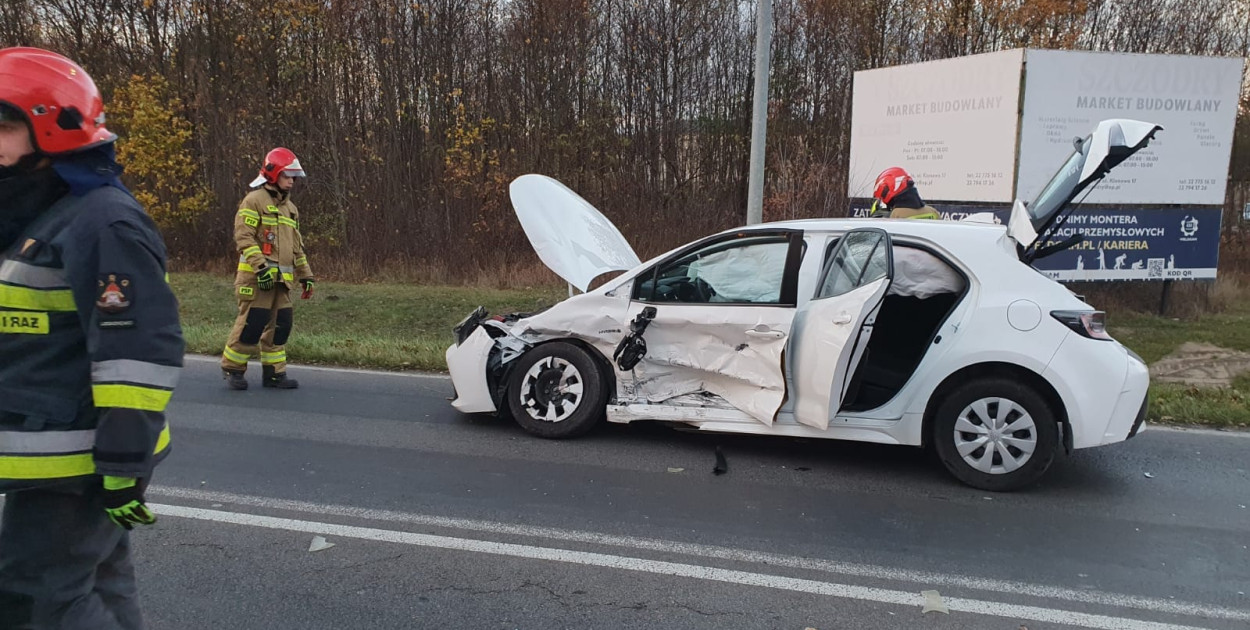Wypadek w Bożej Woli. Fot. fb / KP PSP Legionowo