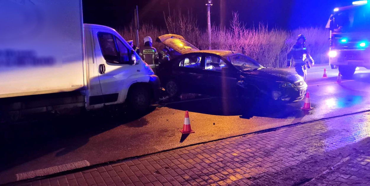 Kolizja w Kałuszynie. Fot. fb / Ochotnicza Straż Pożarna Kałuszyn - OSP Kałuszyn