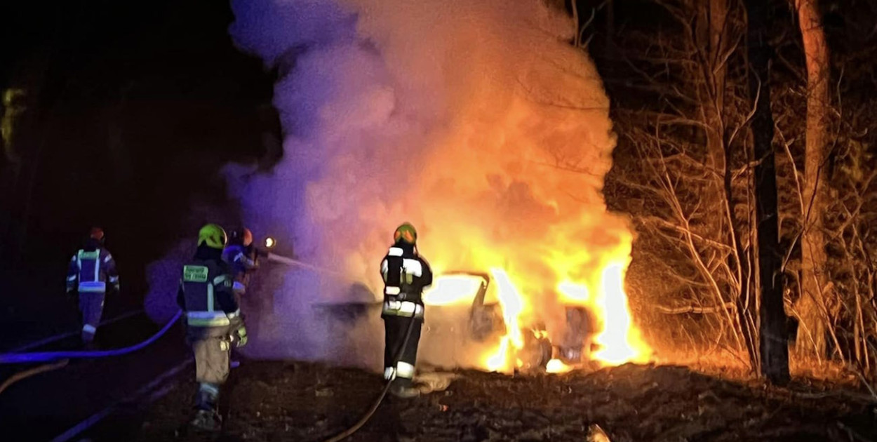 Wypadek w Białobrzegach. Fot. fb  / Ochotnicza Straż Pożarna w Wólce Radzymińskiej