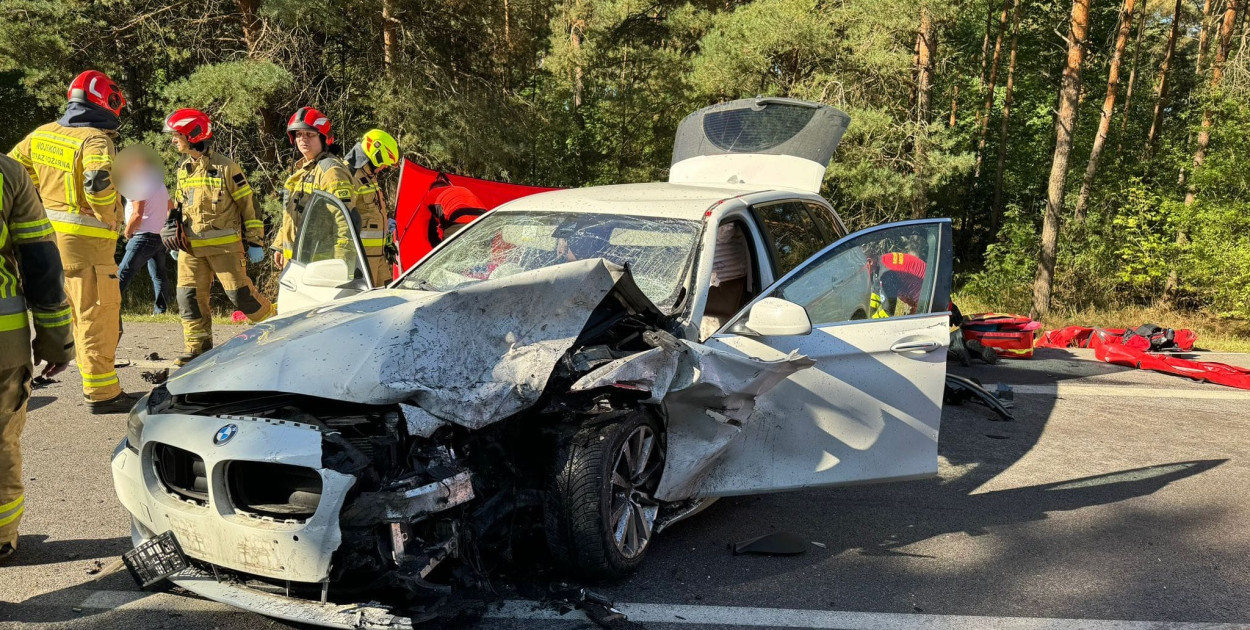 Wypadek w Nieporęcie. Fot. KP PSP Legionowo