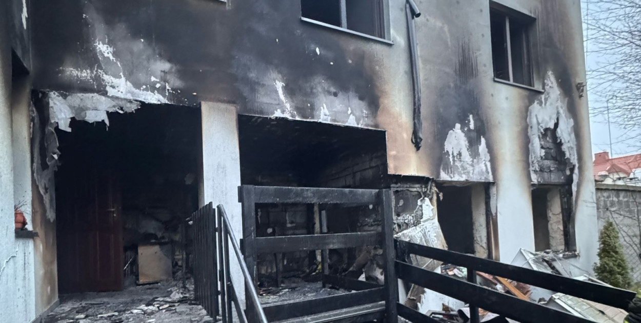 Pożar domu przy Bałtyckiej w Legionowie. Fot. KP PSP Legionowo