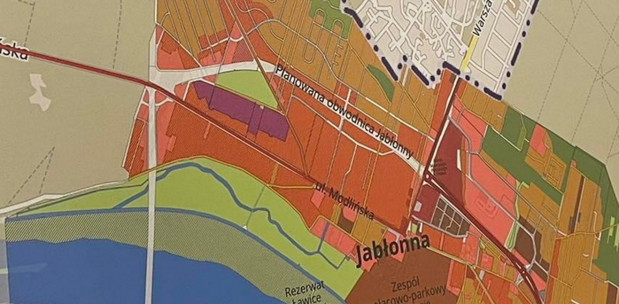 Na mapie wskazano przebieg planowanej obwodnicy. Fot. UMWM