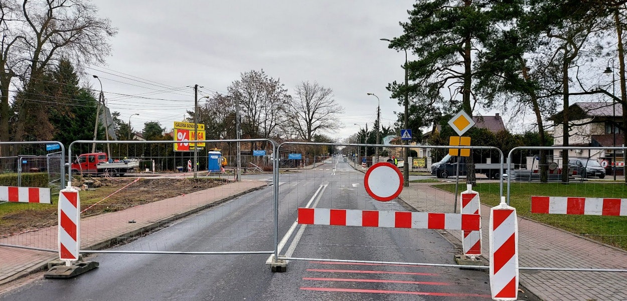 Skrzyżowanie Sowińskiego, Krasińskiego i Grottgera w Legionowie już zamknięte. Fot. Legio24.pl