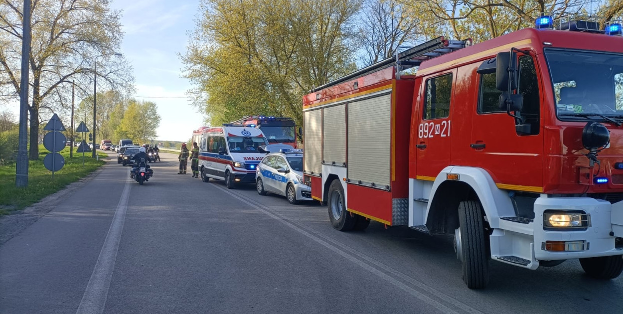 Wypadek w Nieporęcie. Fot. fb / Wojskowa Straż Pożarna Zegrze