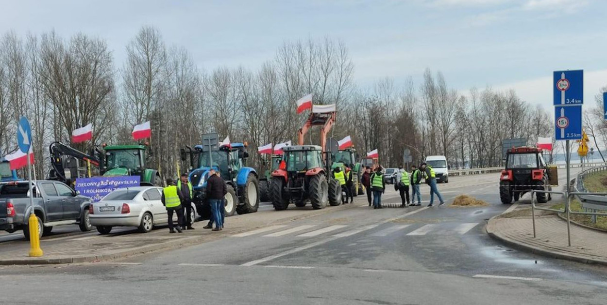 Protest rolników na w Zegrzu Płd. Fot. Daniel S.