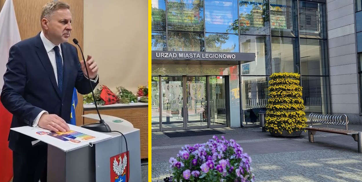 Zaprzysiężenie Bogdana Kiełbasińskiego na prezydenta Legionowa. Fot. screen z transmisji sesji / UM Legionowo