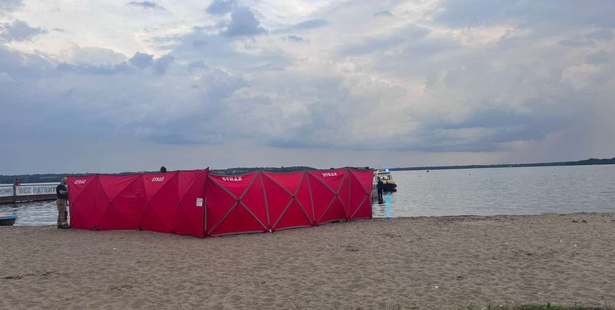 Kolejne utonięcie w Jeziorze Zegrzyńskim. Fot. KP PSP Legionowo
