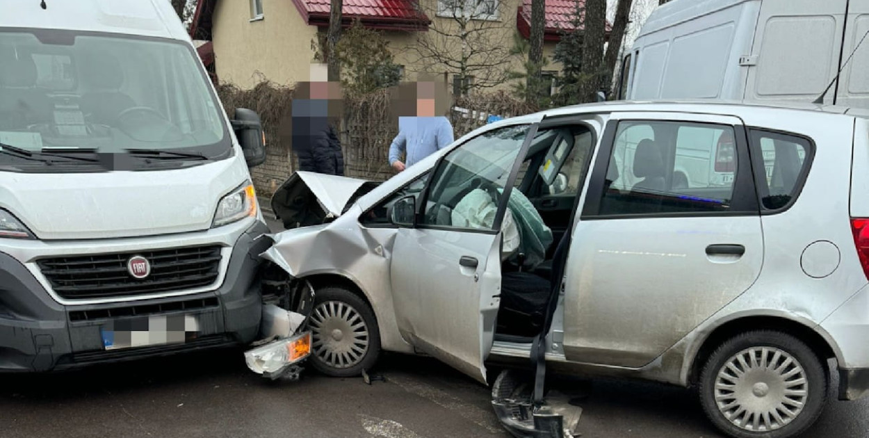 Kolizja przy PKP Legionowo Piaski. Fot. KP PSP Legionowo