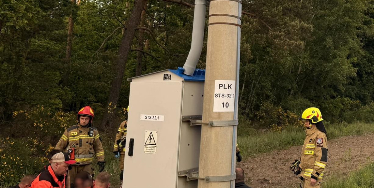Mężczyzna porażony prądem. Fot. KP PSP Legionowo