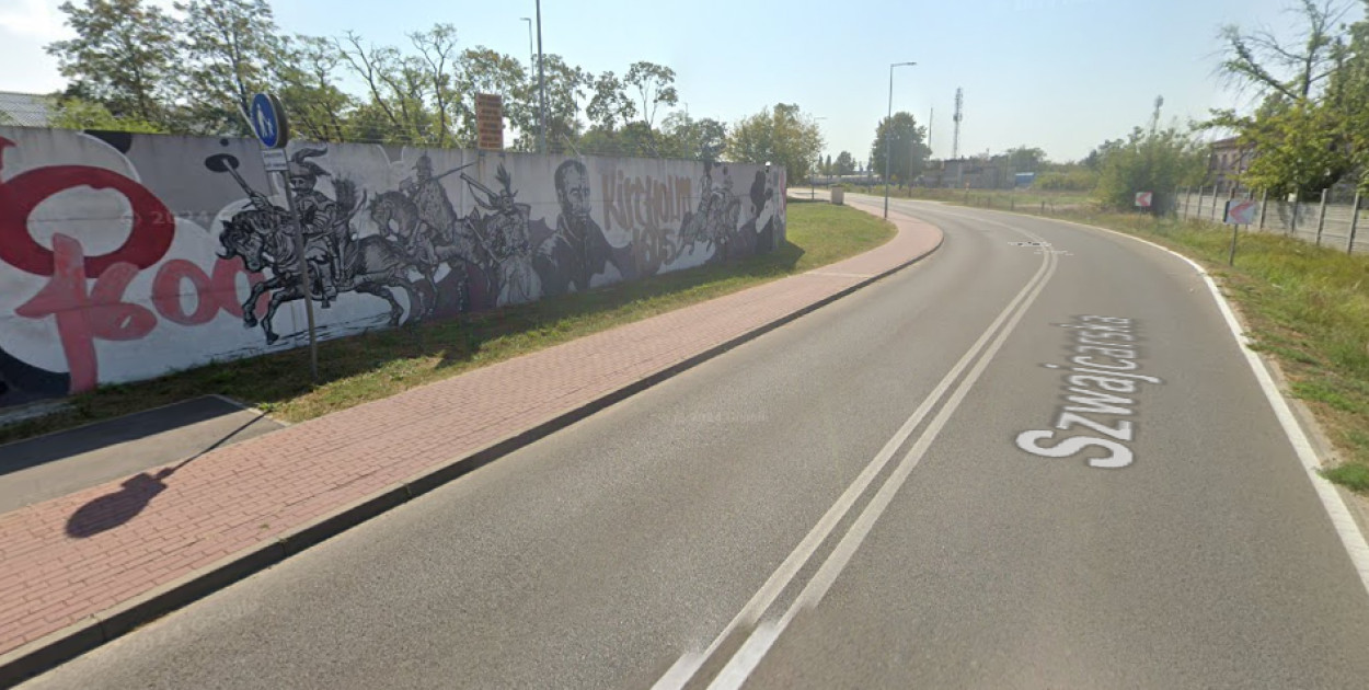 Tu kończy się ścieżka przy Szwajcarskiej. Fot. Google Street View